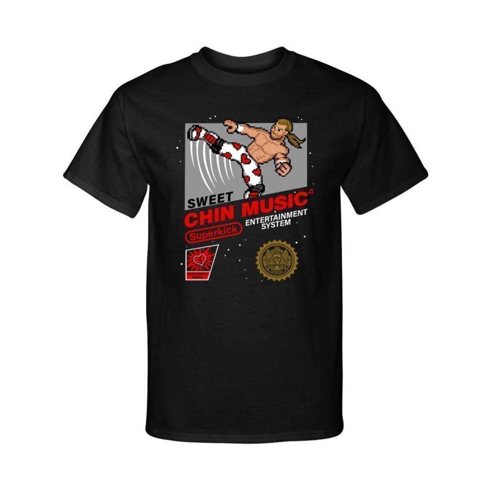 Sweet Chin Music Shawn Michaels NES Wrestling 8-Bit Gaming System Graphic Shirt